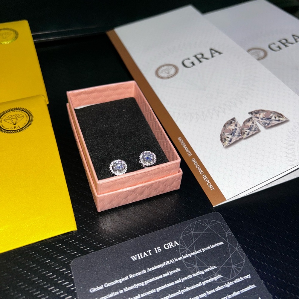 Gra Certified Diamond Passing Moissanite
Earrings - Picture 2 of 6